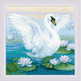 Riolis Counted Cross Stitch Kit 11.75"X11.75"-White Swan (10 Count)