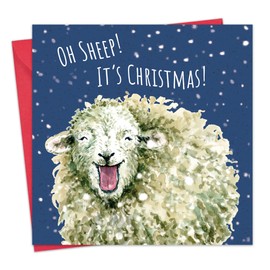 Twizler Funny Christmas Card Oh Sheep - Merry Christmas Cards Funny - Xmas Card - Mens Christmas Card for Him Husband Dad Son - Womens Christmas Card for Her Wife Mum Daughter