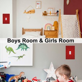 Mdulftar Red Spider Web Light Switch Cover Plate Hero Theme Cartoon Single Toggle Wall Plate, 1 Gang Switchplate Cover for Bathroom Kitchen Decor