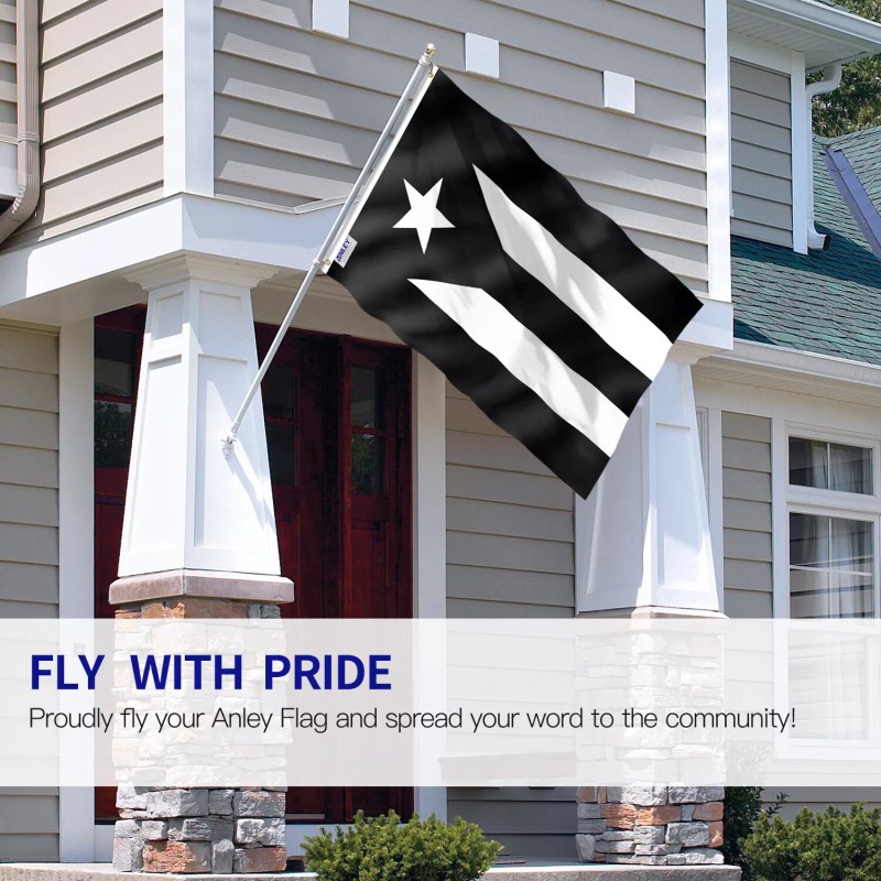 Anley Fly Breeze 3x5 Ft Puerto Rico Black Flag -