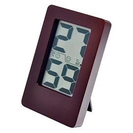 Cresel CR-2200C Natural Wood Digital Thermometer and Hygrometer, Brown