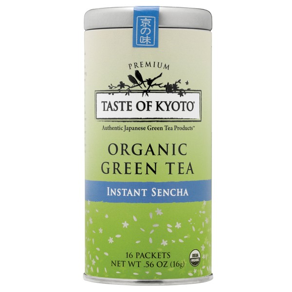 Taste of Kyoto Sencha Green Tea, Premium Instant, 16 Count