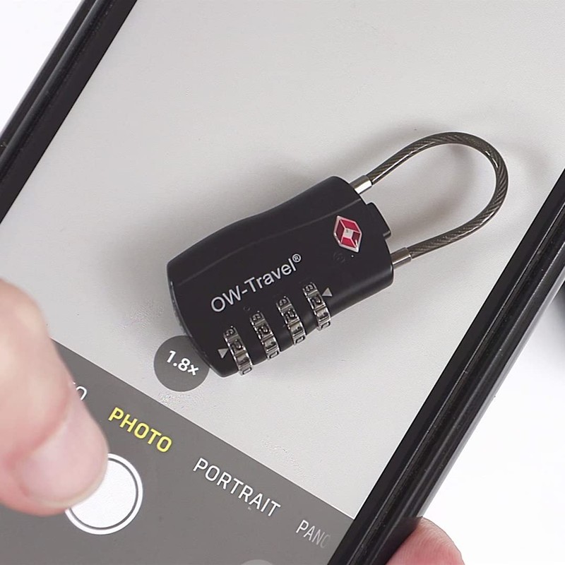 OW-Travel Cable Lock 4 Digit Combination Lock Suitcase Lock Padlock