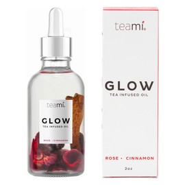 Teami Glow Facial Oil with Rose Petals, Cinnamon Bark and Jojoba Oil - Dewy Hydration and Natural Glow for All Skin Types