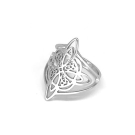 YILUOCD Witches Knot Ring for Women Stainless Steel Witchcraft Celtic Amulet Ring Quaternary Celtic Knot Ring Vintage Jewelry Gift for Women (8)