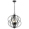 Xyndraph 17” Modern Black Chandelier for Dining Room - 4-Light