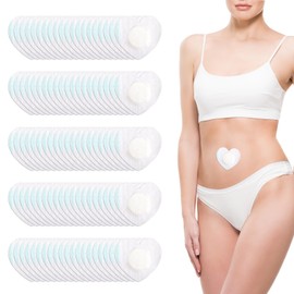 100pcs Heart Castor Oil Pack Wrap for Belly Button, Disposable Self-Adhesive Castor Oil Belly Button Wrap Pads Highly Absorbent Organic Cover No-Wash Compress Patches (Oils Excluding)