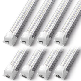 Kihung 3FT LED Shop Light Fixture,Upgrade V Shape T8 Tube Light, 30W, 4680lm, 6000K, Linkable LED Shop Light Fixture, 3 Foot Tube Light, Corded Electric with Built-in ON/Off Switch (8 Pack)