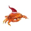 Beachcombers B22421 Figura de cristal de cangrejo navideño, 7 cm
