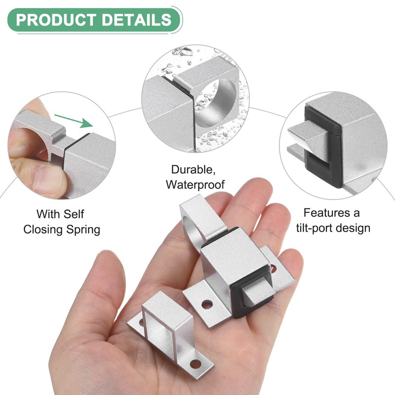 M METERXITY 2-Pack Self-Closing Latch Aluminum Alloy Automatic Window Sliding