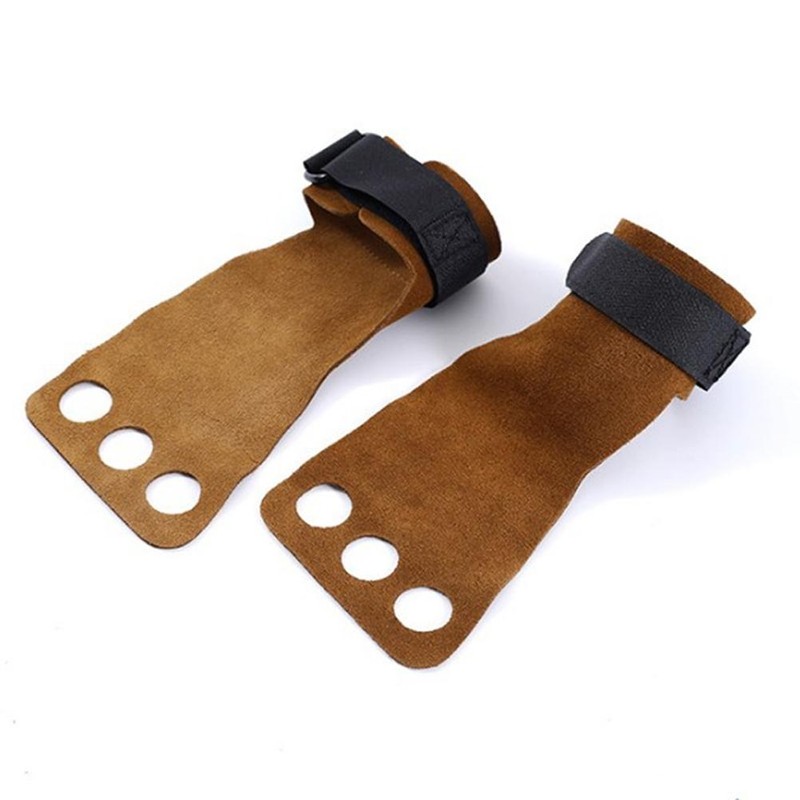2 Pcs Leather Gymnastic Hand Grips Anti Skid Bodybuilding Grips