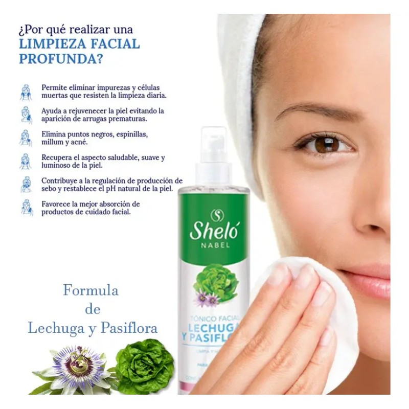 Tónico Facial Lechuga Pasiflora Anti Acné Shelo Nabel