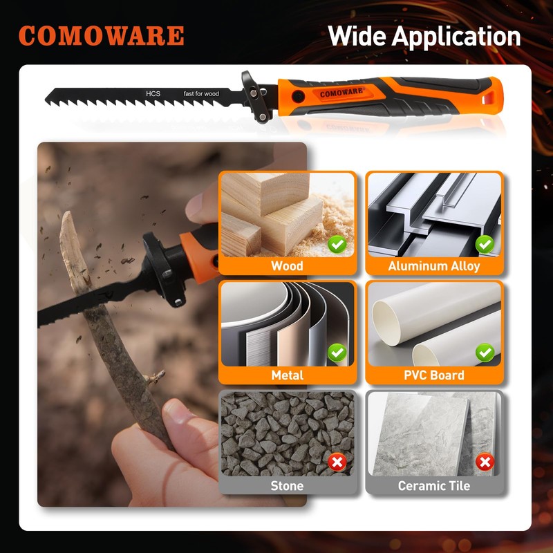 COMOWARE File & Handsaw Set, 3 Saw Blades & 12