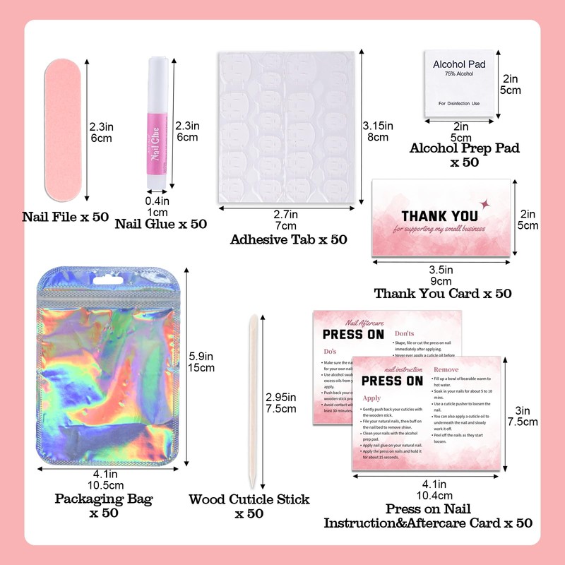Press On Nail Tool Kit for Nail Business, Nail Prep