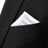 Mr.Van 100% Silk Pocket Square for Men, Elegant, White, Soft,