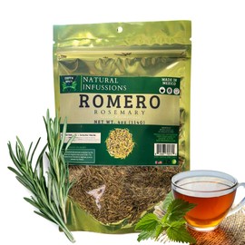 Premium Loose Rosemary Tea - Natural Infusions Romero 4oz (Makes Up to 30 Cups) - Fresh & Aromatic Herbal Tea for a Delightful Tea Experience