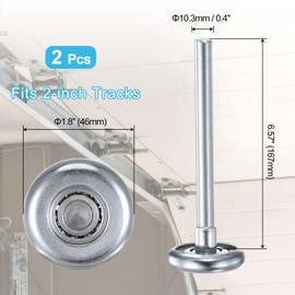uxcell 2pcs 1.8" Steel Garage Door Rollers for 2" Garage Track, 7" Long Stem Roller Wheels, Precision Bearing 10 Balls, Silver Tone