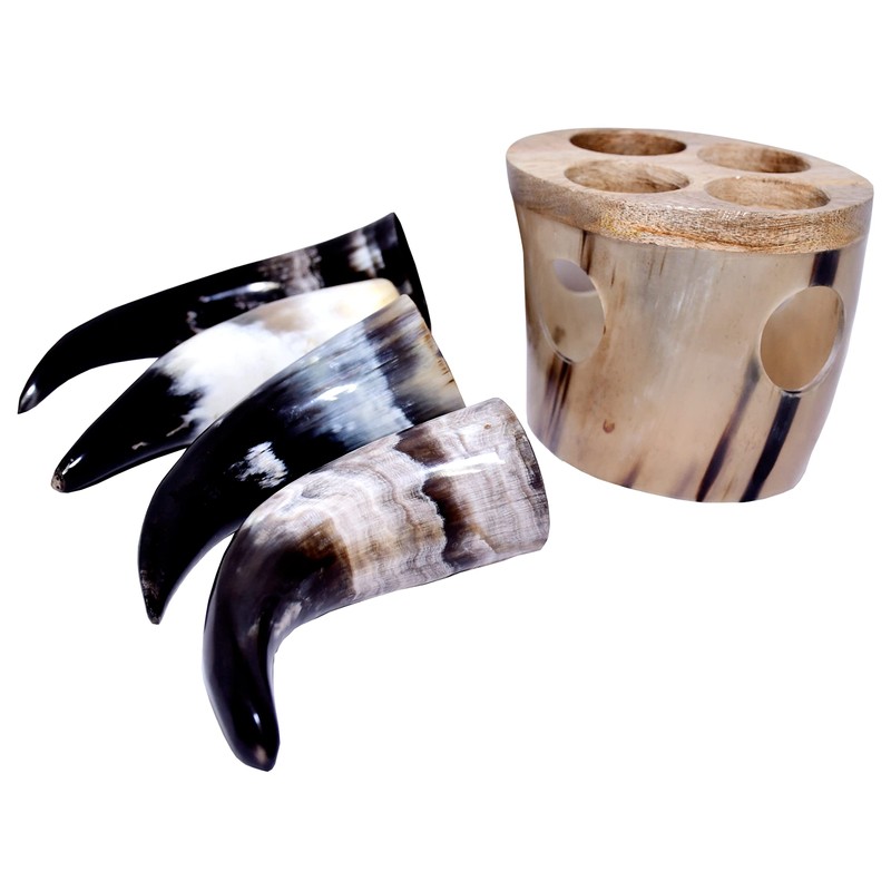 Ancient Style Drinking Viking Horns Set Of 4 Mead Ale