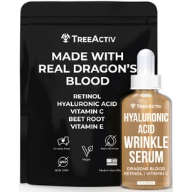 TreeActiv Deep Wrinkle Anti-Wrinkle Serum  Reduce Under Eye Wrinkles, Crows Feet  Laugh Lines  Increase Collagen, Elasticity, Firmness  Hyaluronic... 
