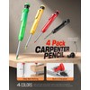 4 Pack Carpenter Pencil with Sharpener, Mechanical Carpenter Pencils with