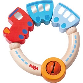 Haba Jingle Train Wooden Rattle Clutching Toy