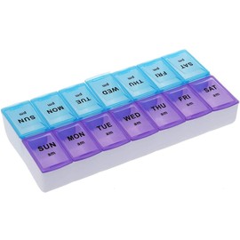Haobase Seven Day AM and PM Pill and Tablet Storage Box with compartments