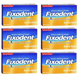 6 Pack - Fixodent Denture Adhesive Powder Extra Hold 2.70oz Each