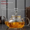 DOPUDO Glass Teapot with Removable Clear Infuser, 27 oz/ 800