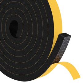 YIMIKI Weather Stripping Door Seal 1 in x 1/2 in Strong Adhesive Window Foam Tape Instulation for Doors,Soundproof Air Conditioning Seal Strip, Total 20Feet (10Ft x 2 Rolls)