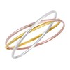 AeraVida Chic Tricolor Triple Tangle Hoop .925 Sterling Silver Bangle