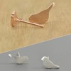 925 Sterling Silver White Gold Plated Little Birds Earrings Studs