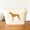 Greyhound Make Up Bag, Organic Cosmetic Bag, Greyhound Gift, Gift