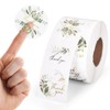 FYSUIMU 1000Pcs Clear Eucalyptus Thank You Stickers Roll Greenery Gold