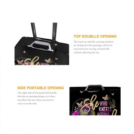 Tuizumy Travel Suitcase Protector Light skin african american Elastic Protective Washable Luggage Cover With Concealed Zipper Suitable For 18-32 Inch(M (for 22--24 inch luggage))