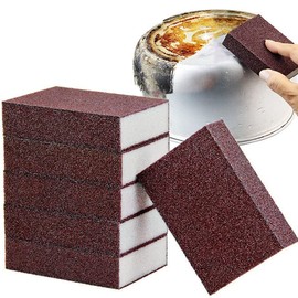 JCKHXG 5 Pack Emery Magic Wipe Sponge, Nano Carborundum Sponge, Emery Sponge Brush Eraser Scrub, Pot Scrubber Scouring Pad Kitchen Magic Cleaning Sponge for Removing Rust Cleaning Pots and Pans
