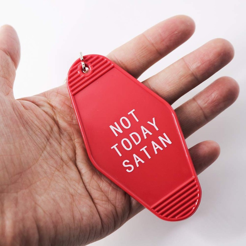 Motel Key Tag Gifts Not Today Satan Keychain Unique Hotel