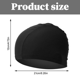 Limmys Swimming Cap Fabric for Women, Long Hair Swimming Cap, Women and Men's Swimming Cap for Dreadlocks, Hair Extensions, Braids, Afro Hair Weave (Black)