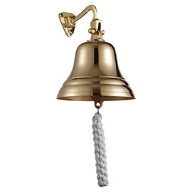 ACL Bar Accessories for Home Pub Hand Bell â Wall Mounted Bar Bell Nautical Decorations â Unique Brass Bell with Crisp Loud Sounds Ideal for Christmas, Reception, Pubs (6 Inch)