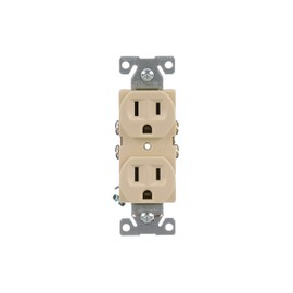 EATON Wiring BR15V 15-Amp 125-volt Commercial Grade Straight Blade Duplex Receptacle, Ivory