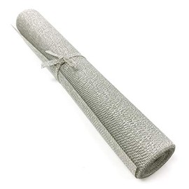 CAIT CHAPMAN HOME COLLECTION Holiday Woven Texture Design PVC Rectangular Heat Insulation Texteline Runner (Silver)