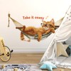Cute Cat in Hammock Wall Sticker PVC Cartoon Home Decoration