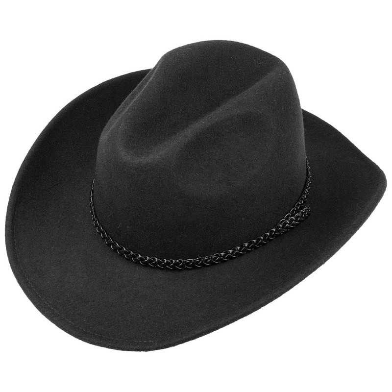 Western Hat western hat wool felt hat (L/58-59 - black)
