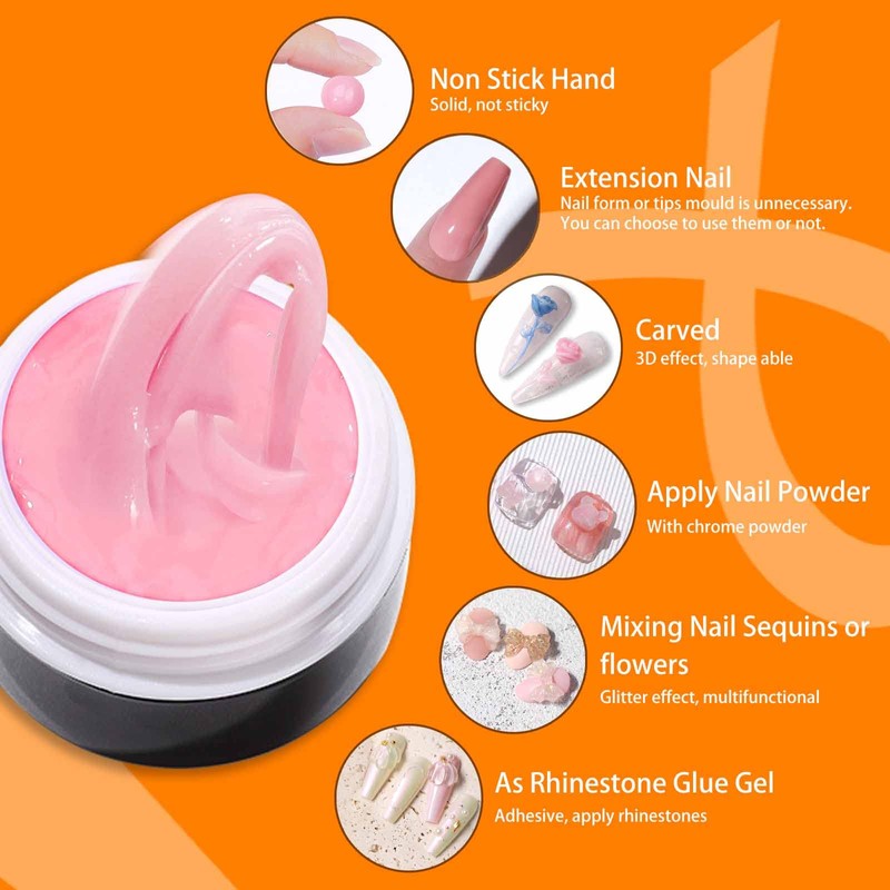 GZMAYUEN Solid Nail Extension Builder Gel 15 ml White Solid