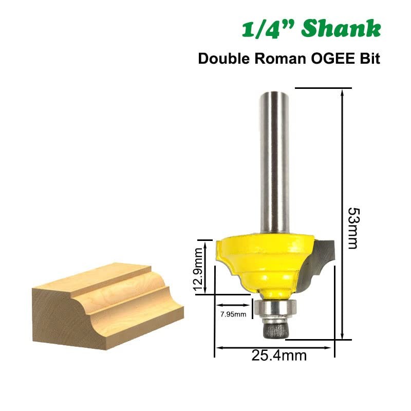 Wilsnsun 1/4 Inch Shank Forming Roundover Beading Router Bit Set