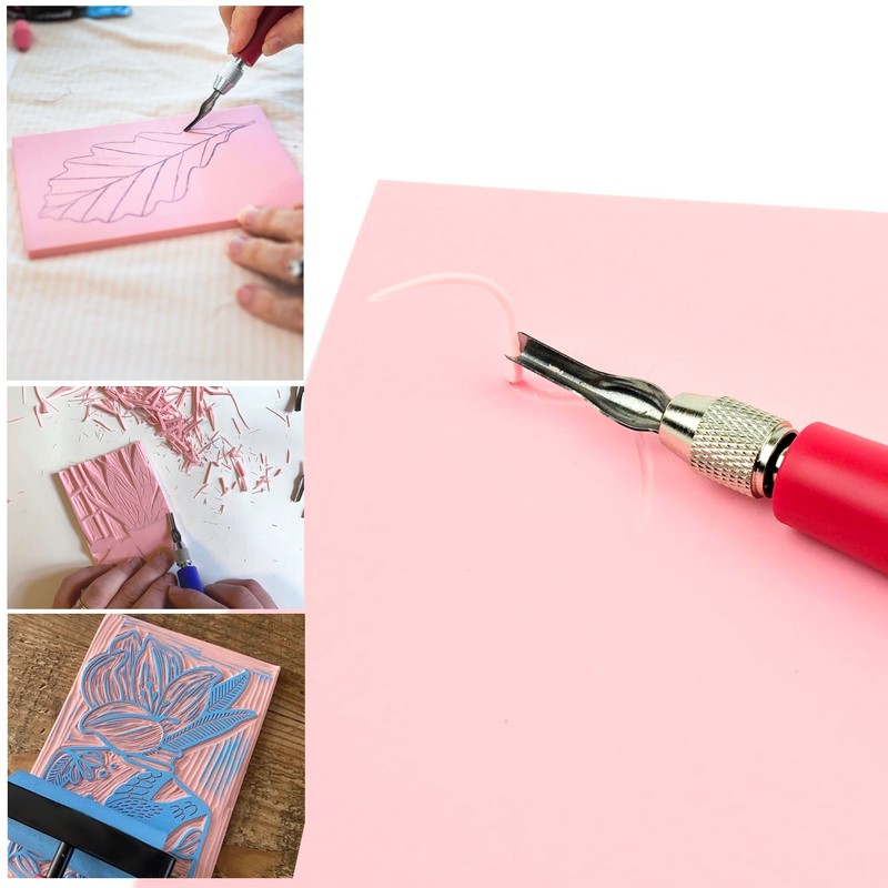 Rubber Block Stamp Carving Block Stamp Making Kit with Cutter