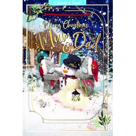 Me To You Bear 3D Holographic Mum & Dad Christmas Card