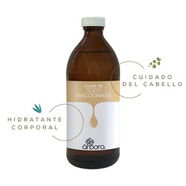 ÁRBORA Aceite de Coco Fraccionado Certificado - Ideal como aceite para masaje, para mezclar con aceites esenciales o usar en preparaciones cosmética