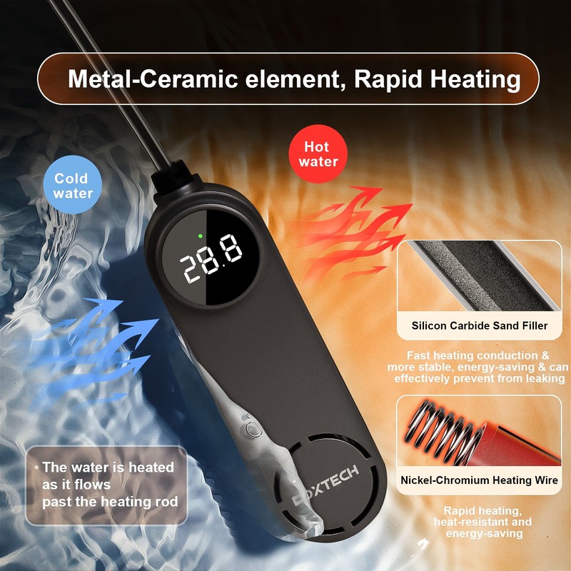 boxtech Betta Fish Tank Heater - Small Aquarium Heater 75w