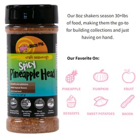 Dizzy Pig Spicy Pineapple Head Tropical Seasoning Rub (8oz Shaker) - Seasons 30+lbs of Food - Hand Made in the USA - MSG Free, Gluten Free