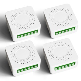 BSEED Smart Switch 4 Pack, WiFi Smart Relay Switch 250V with Remote and Voice Control, Mini Circuit Breaker for Home Automation Works with Alexa and Google Home, 2.4GHz, 16A(NEUTRAL WIRE Required)